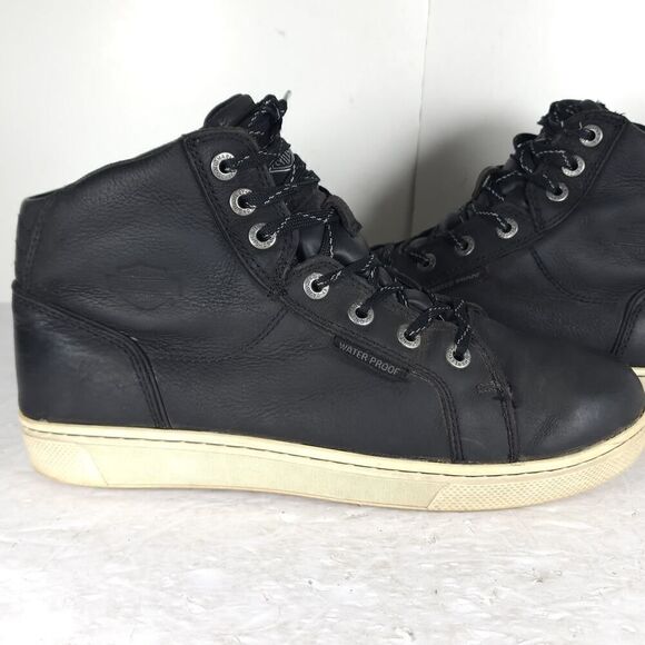 Harley Davidson Men\'s Midland US9M Black Leather Waterproof Laceup Ankle Boots main image 5